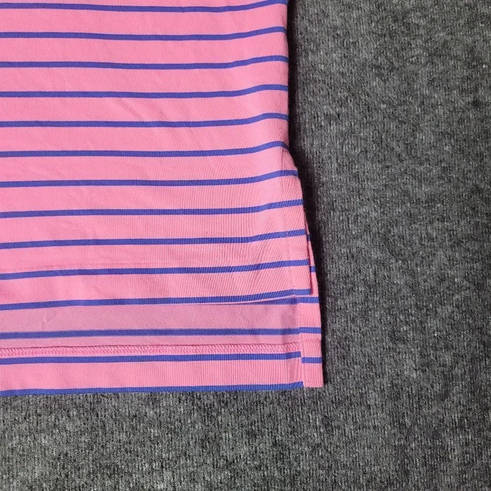 Polo Golf Ralph Lauren Men's Shirt SizeXL Pink Striped Performance Short Sleeve